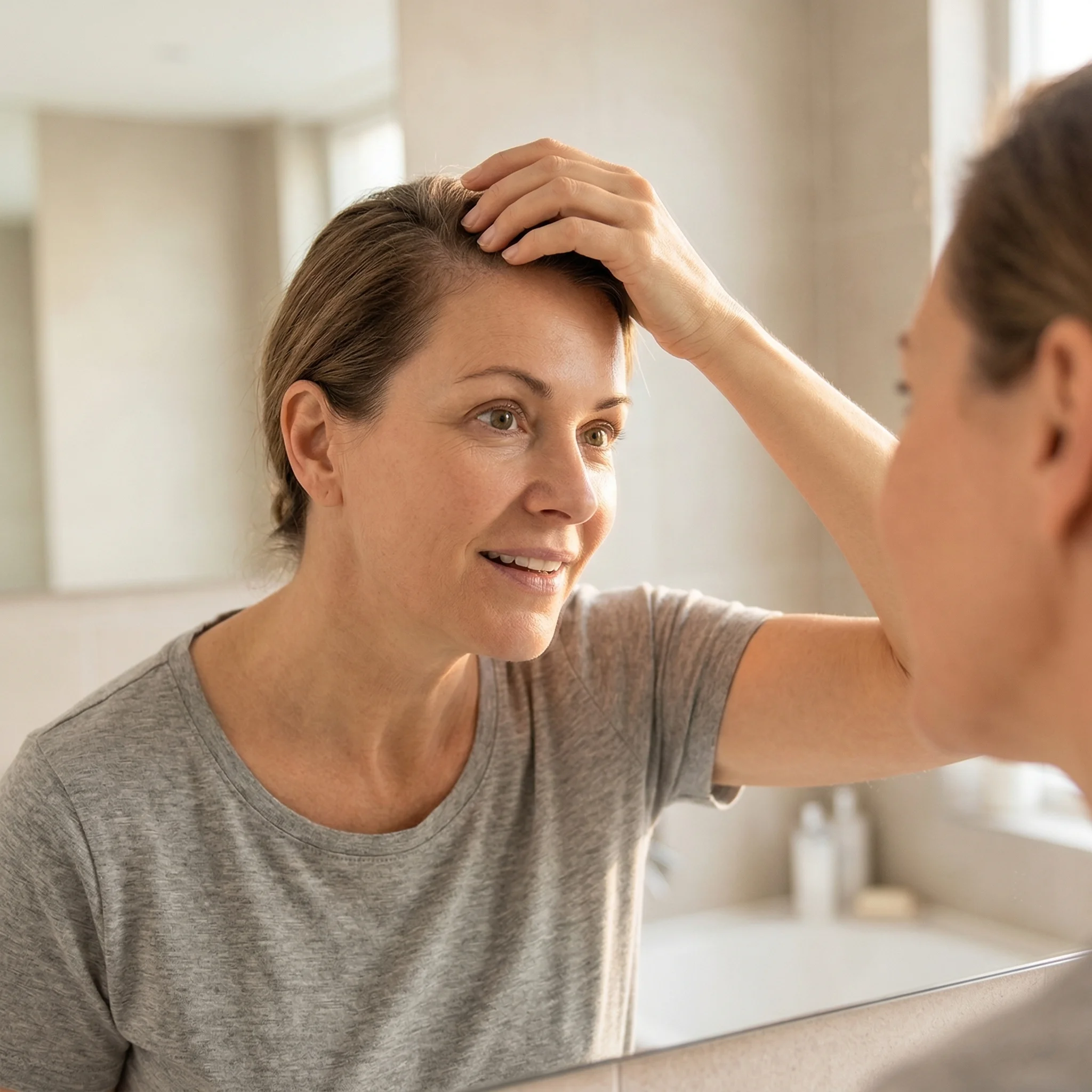 Baby hairs appearing at the temples